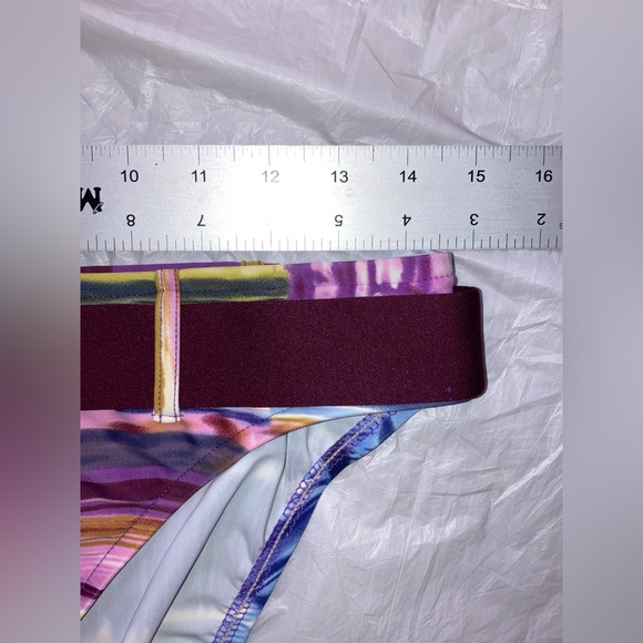 NEW MOSSIMO Womens Boho Multicolored with Burgundy Belt  Bikini bottom NWOT M - Picture 5 of 7